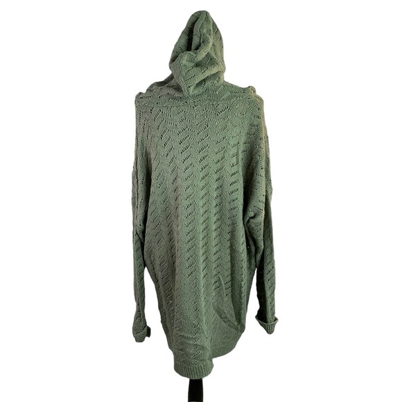 Natural Reflections Long-Sleeve Sweater Hoodie for Ladies Plus 2X Seafoam Green - Picture 8 of 11